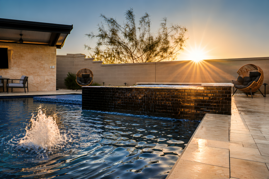 Custom Arizona backyard pool and outdoor living environment created through Build With You Pools