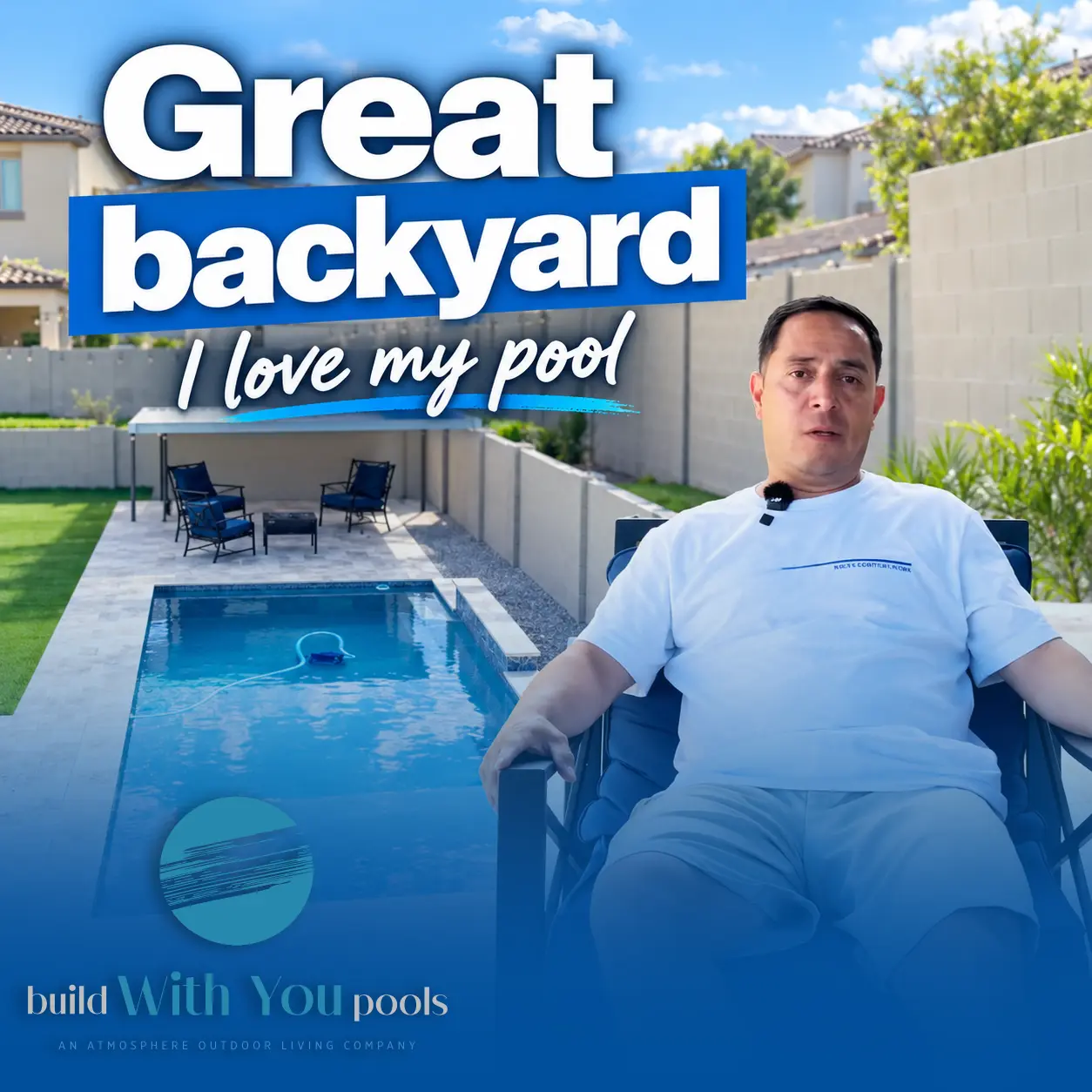 Bobby sharing his Build With You Pools homeowner experience