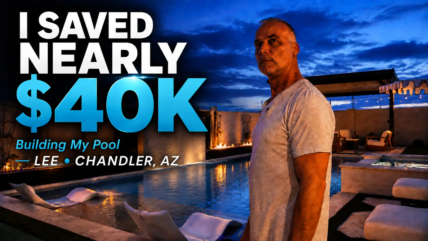 Lee Wood sharing his Build With You Pools savings experience in Chandler, Arizona